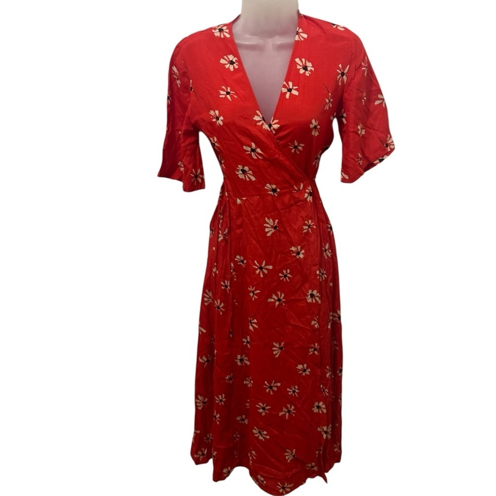 Faithfull the Brand Anthro Rivera Floral Wrap Dress Size 4 - Picture 2 of 5